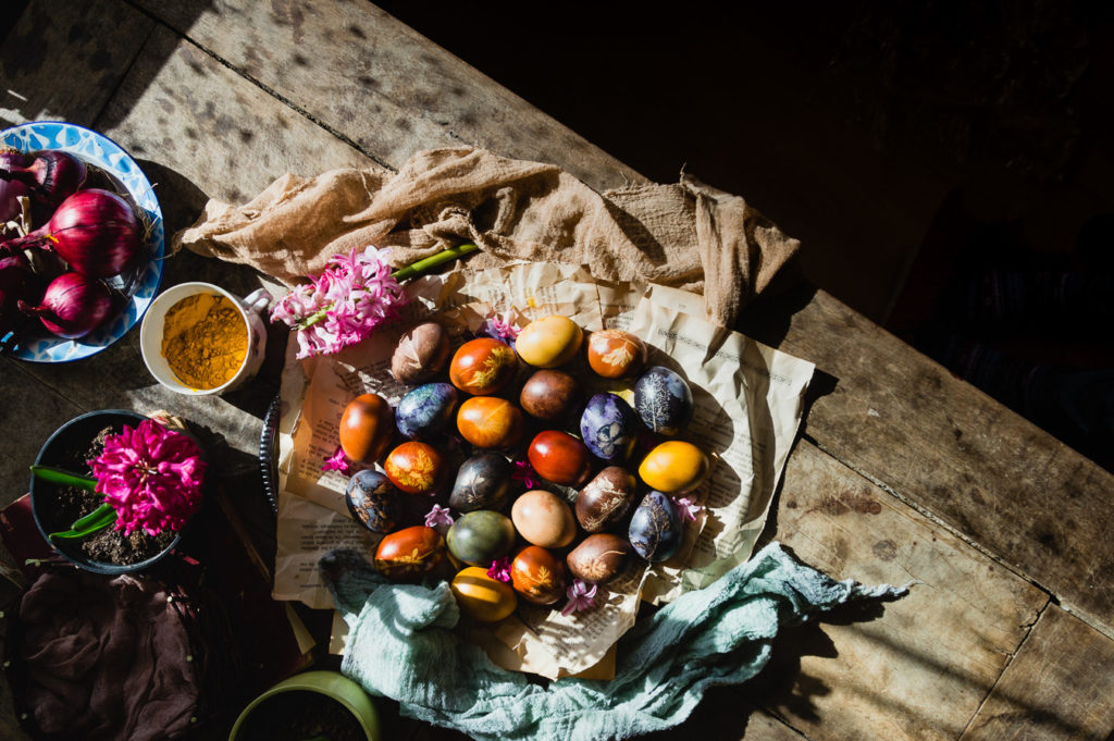 naturally dyed easter eggs