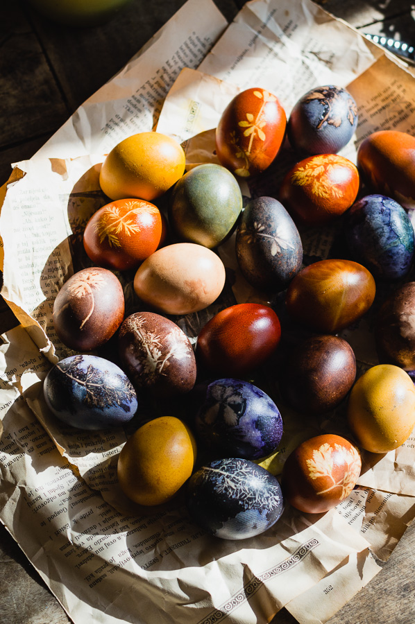 naturally dyed Easter eggs