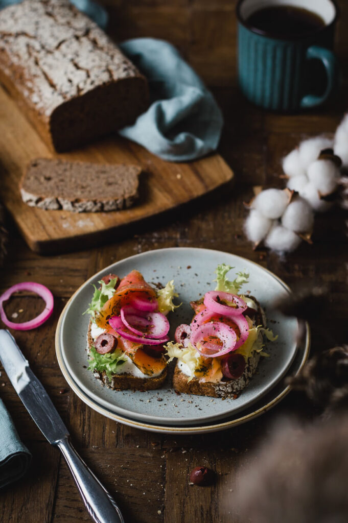 rye toast - open Scandinavian sandwich