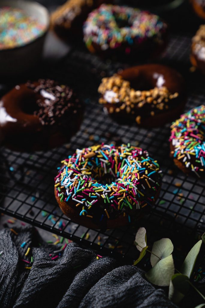 chocolate glazed yeast donuts