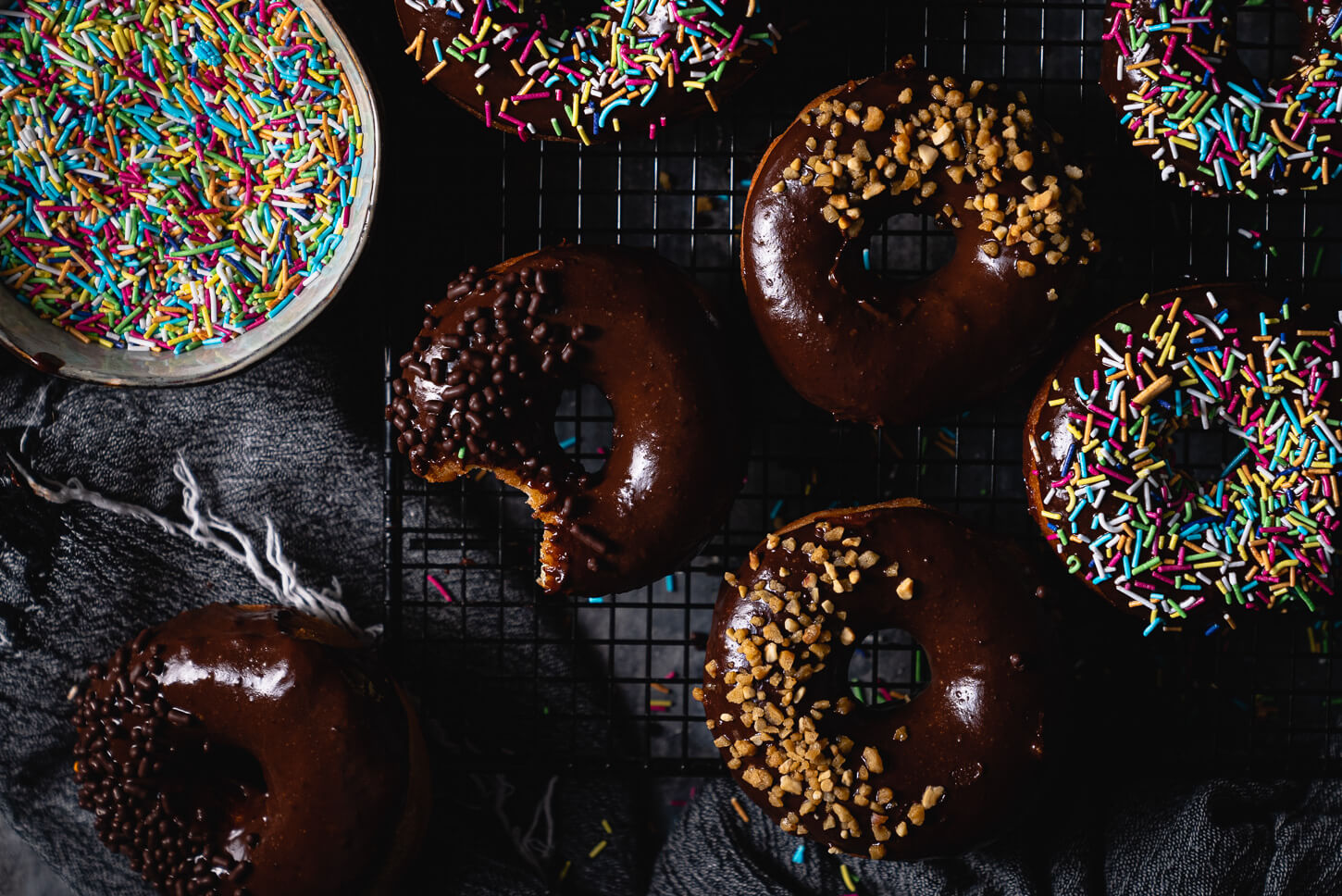 chocolate glazed yeast donuts (doughnuts)