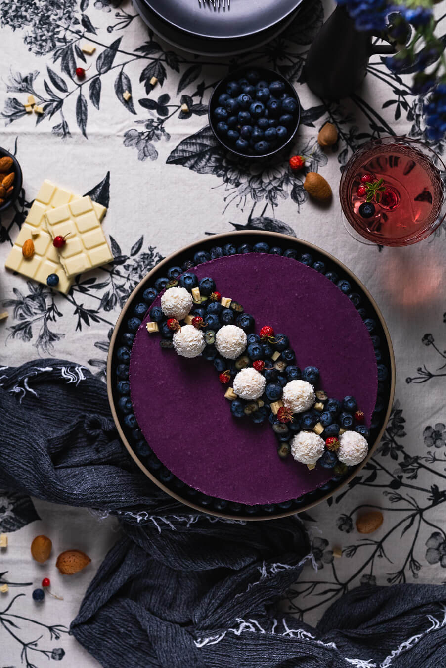 cheesecake od borovnica i bijele čokolade, bez pečenja