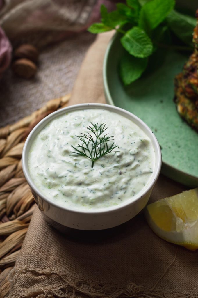 freshly made tzatziki dip (spread)