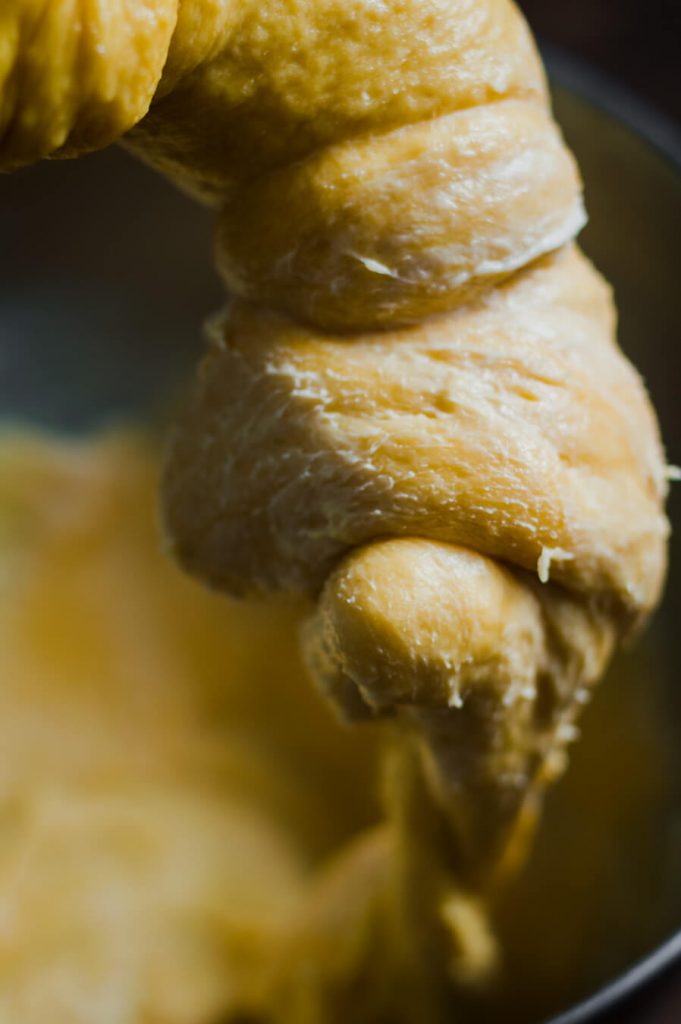 butter starts to incorporate into brioche dough