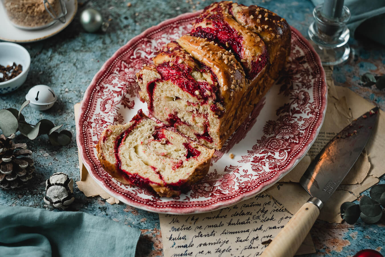 raspberry brioche babka