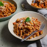 whole wheat pasta arrabbiata served in plates