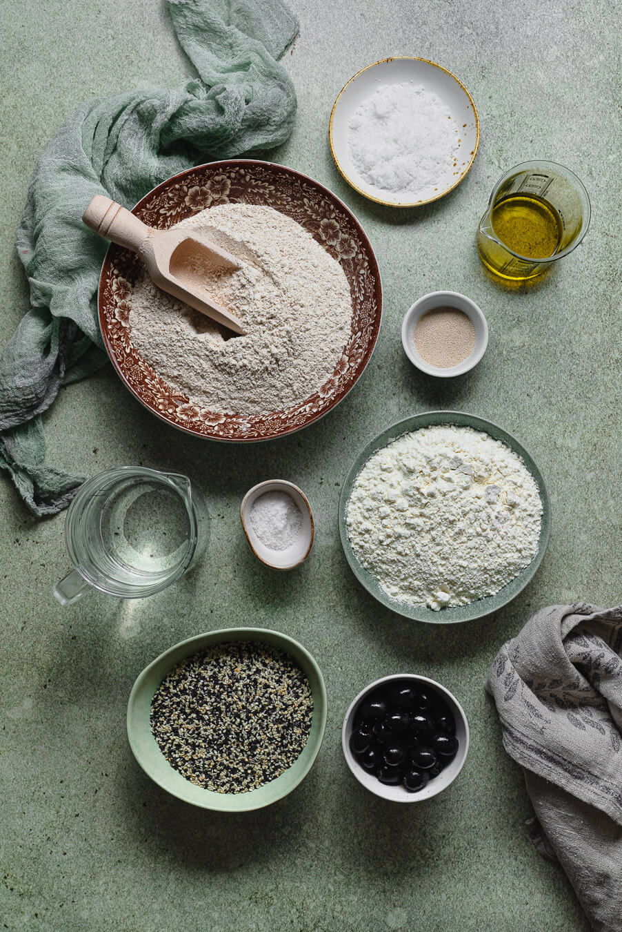 baking with whole wheat flour - ingredients for whole wheat focaccia
