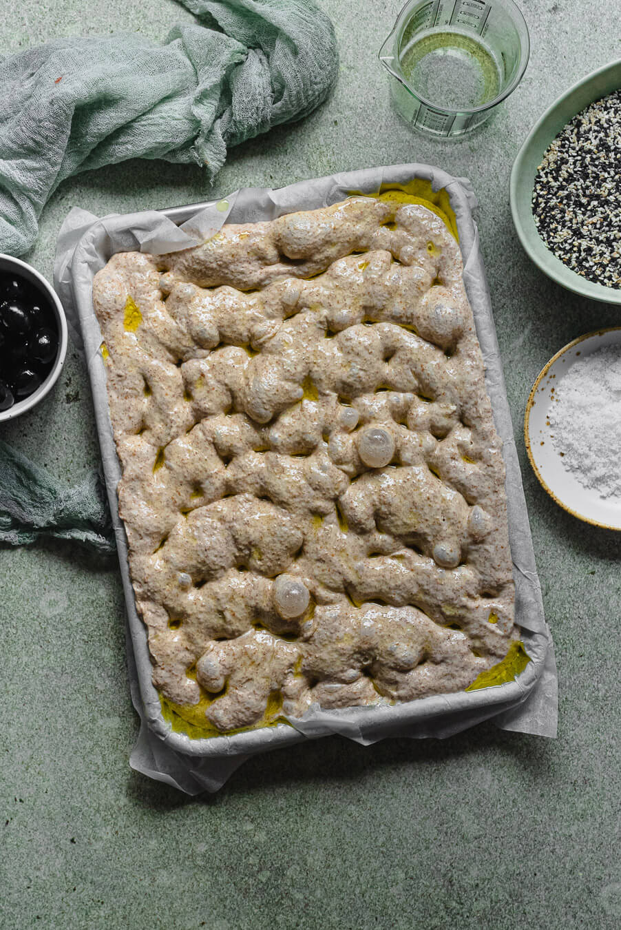 no knead overnight whole wheat focaccia