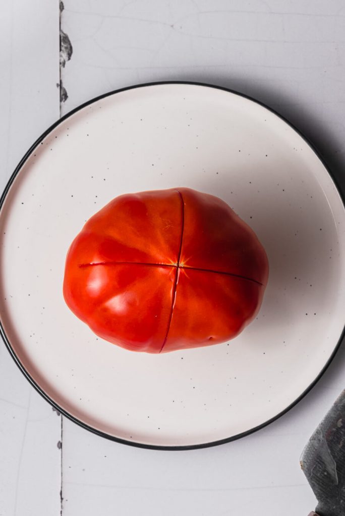 tomato before blanching