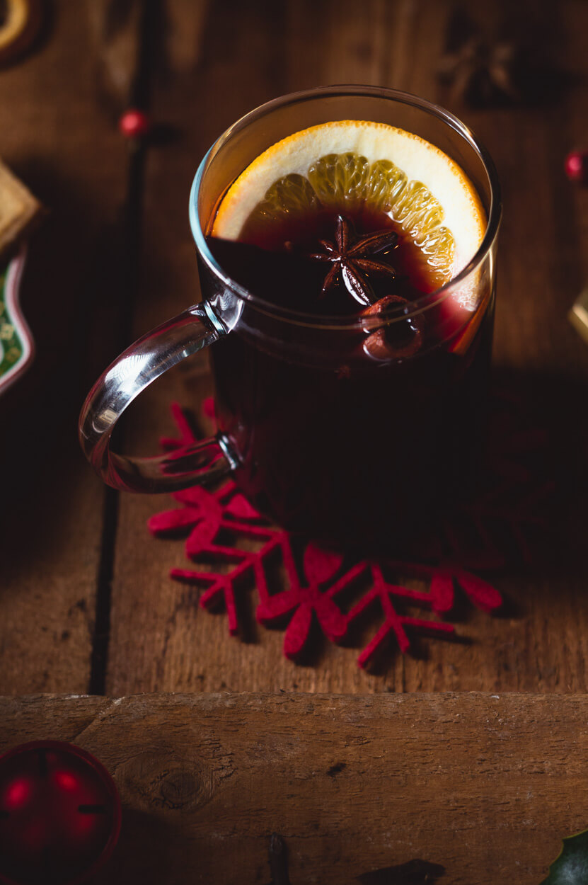 close up of red mulled wine
