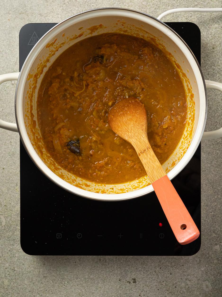 sauteing the root vegetables