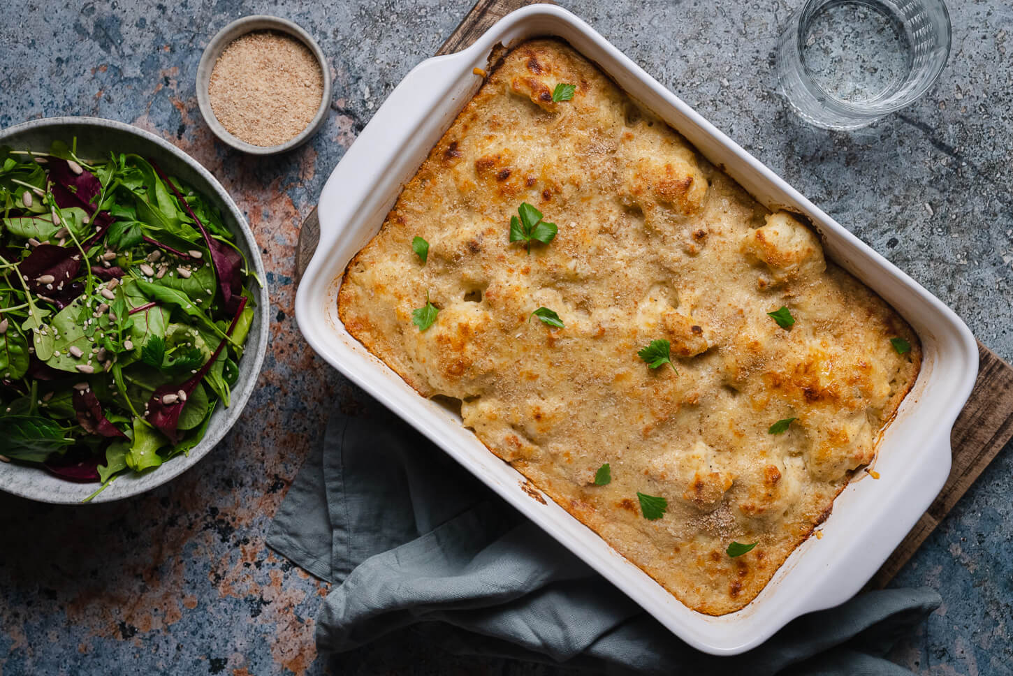 cheesy roasted cauliflower with breadcrumbs