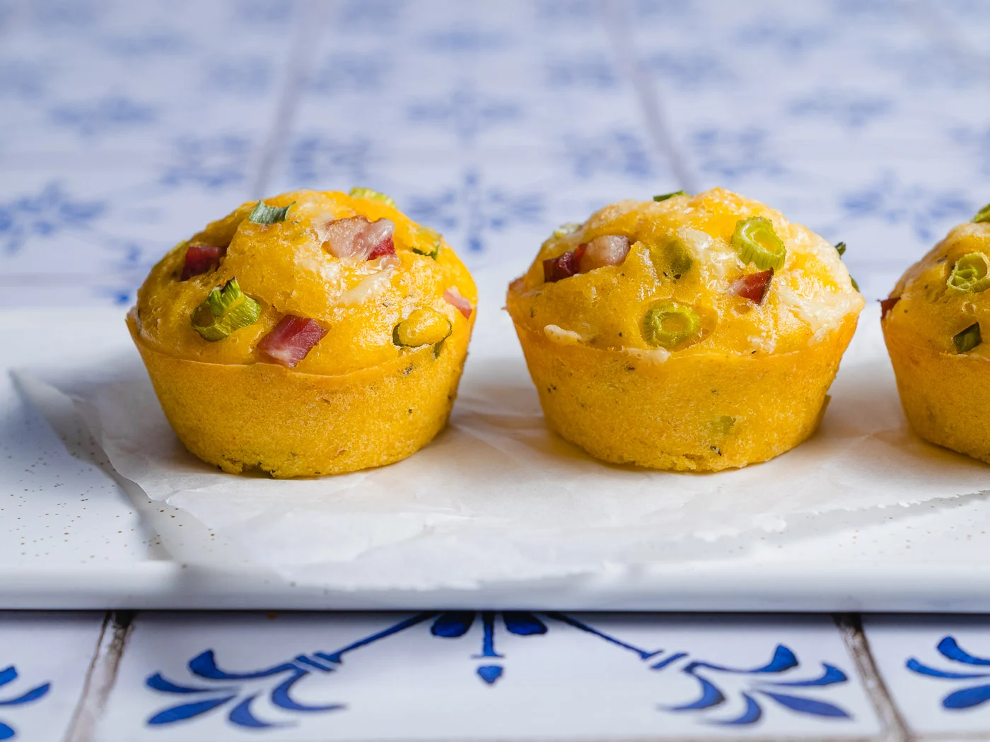 ham and cheese breakfast cornbread muffins