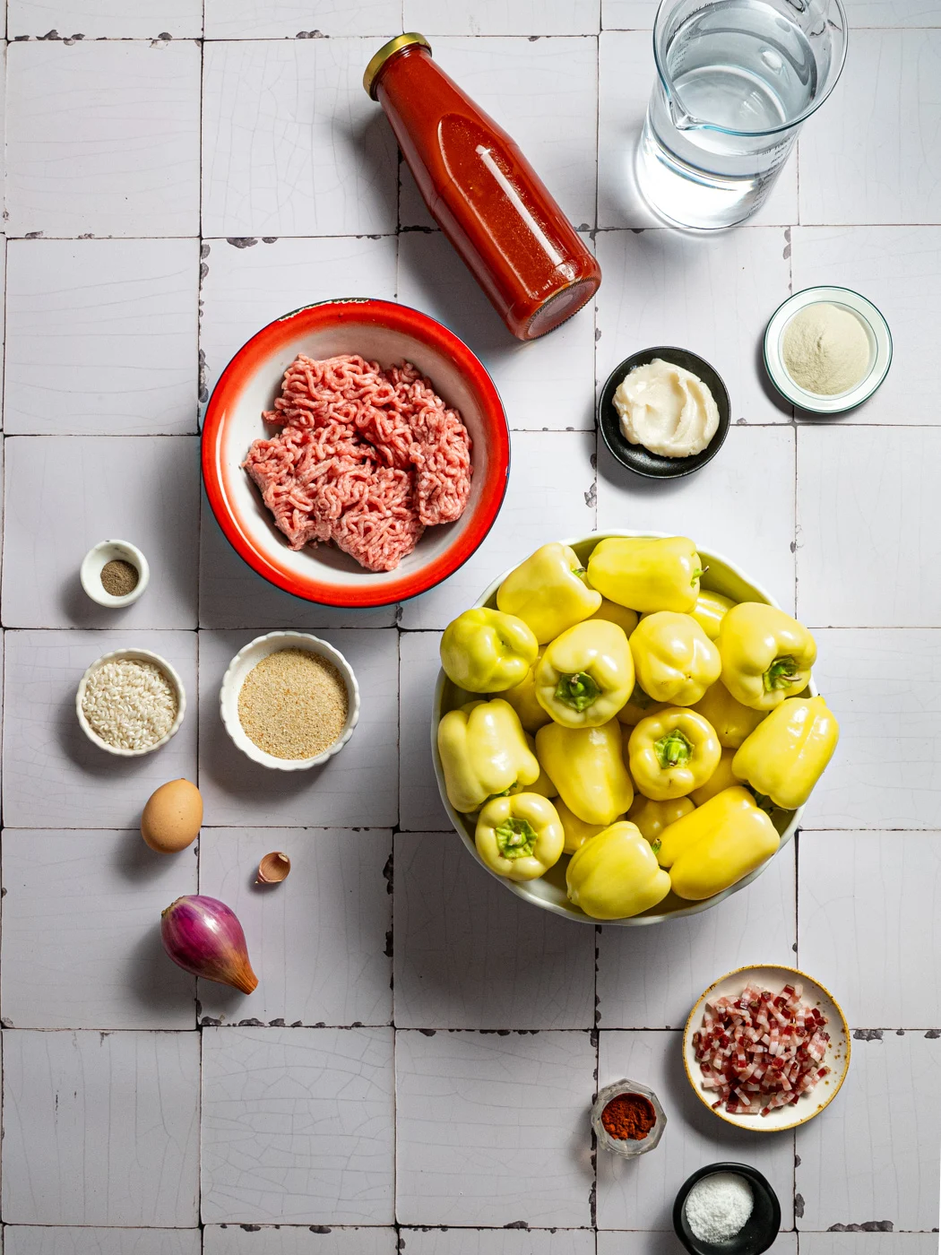 ingredients for making croatian stuffed peppers