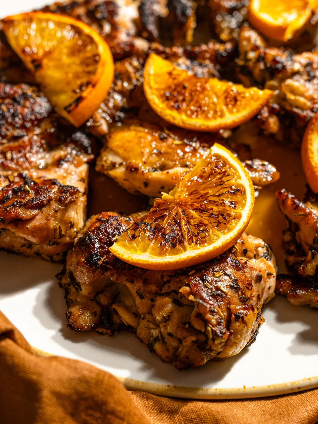 herbes de provence chicken thighs with orange slices