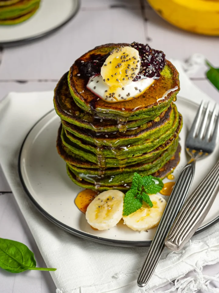 Green Banana Spinach Pancakes