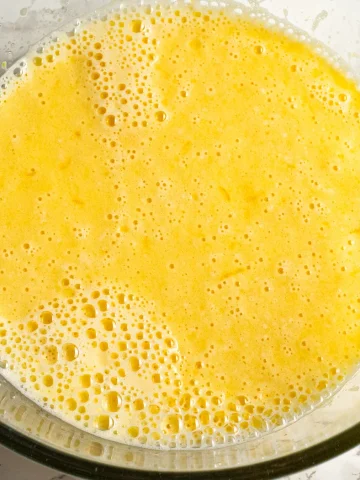 wet ingredients in a glass bowl