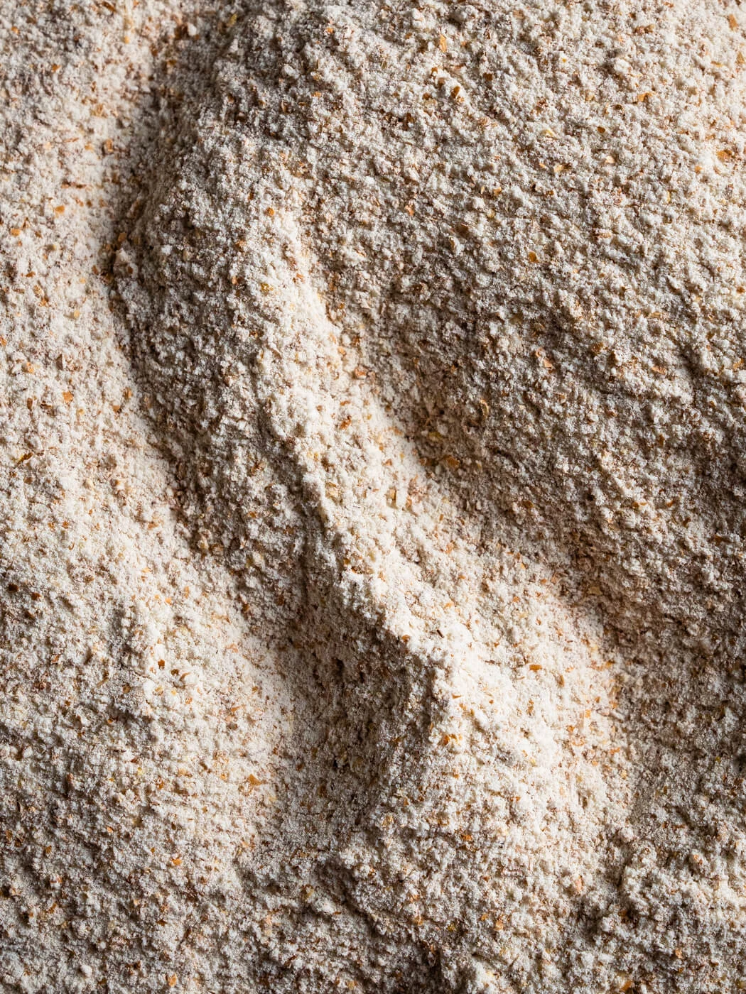 close up of whole wheat flour