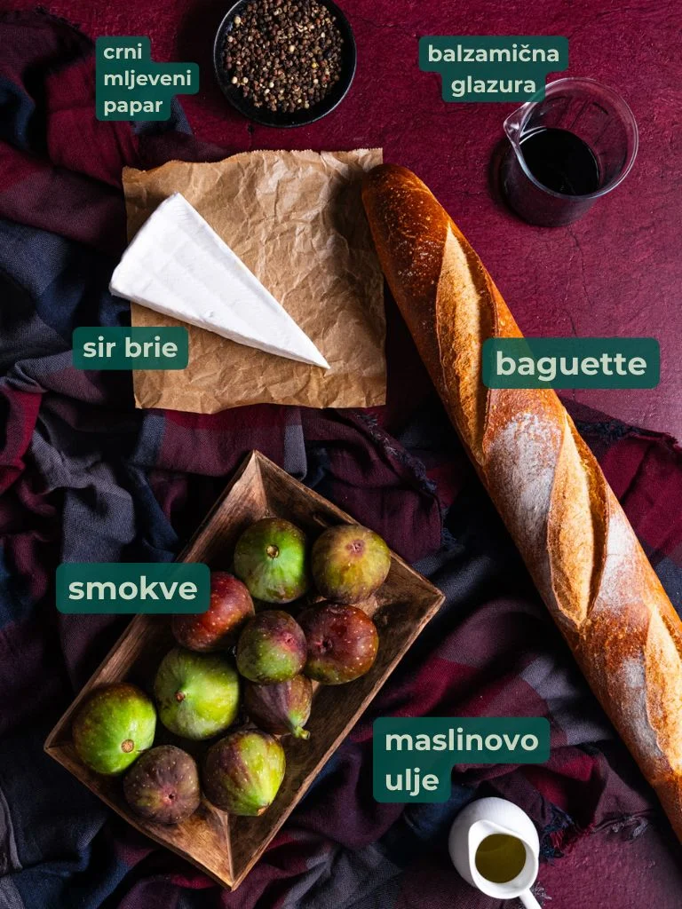 crostini sa smokvama i sirom, potrebni sastojci