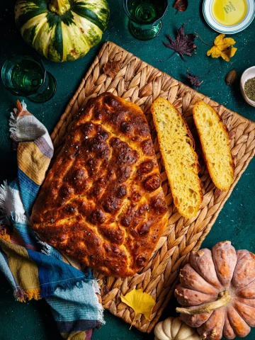 No-Knead Pumpkin Focaccia