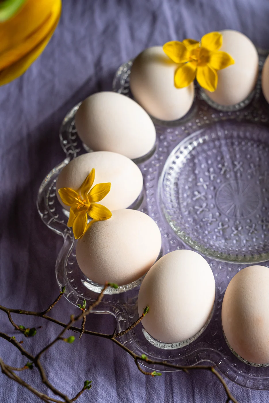 brown eggs turned into white eggs for easter decorations