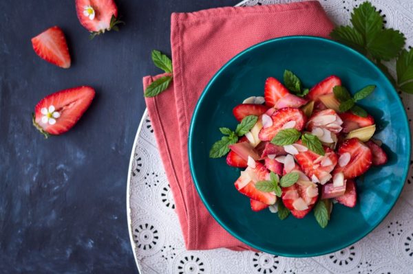 strawberry and rhubarb salad strawberry and rhubarb salad