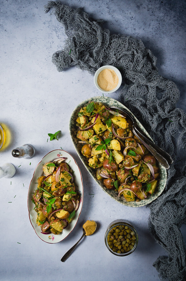 herbed potato ssalad with capers and mustard