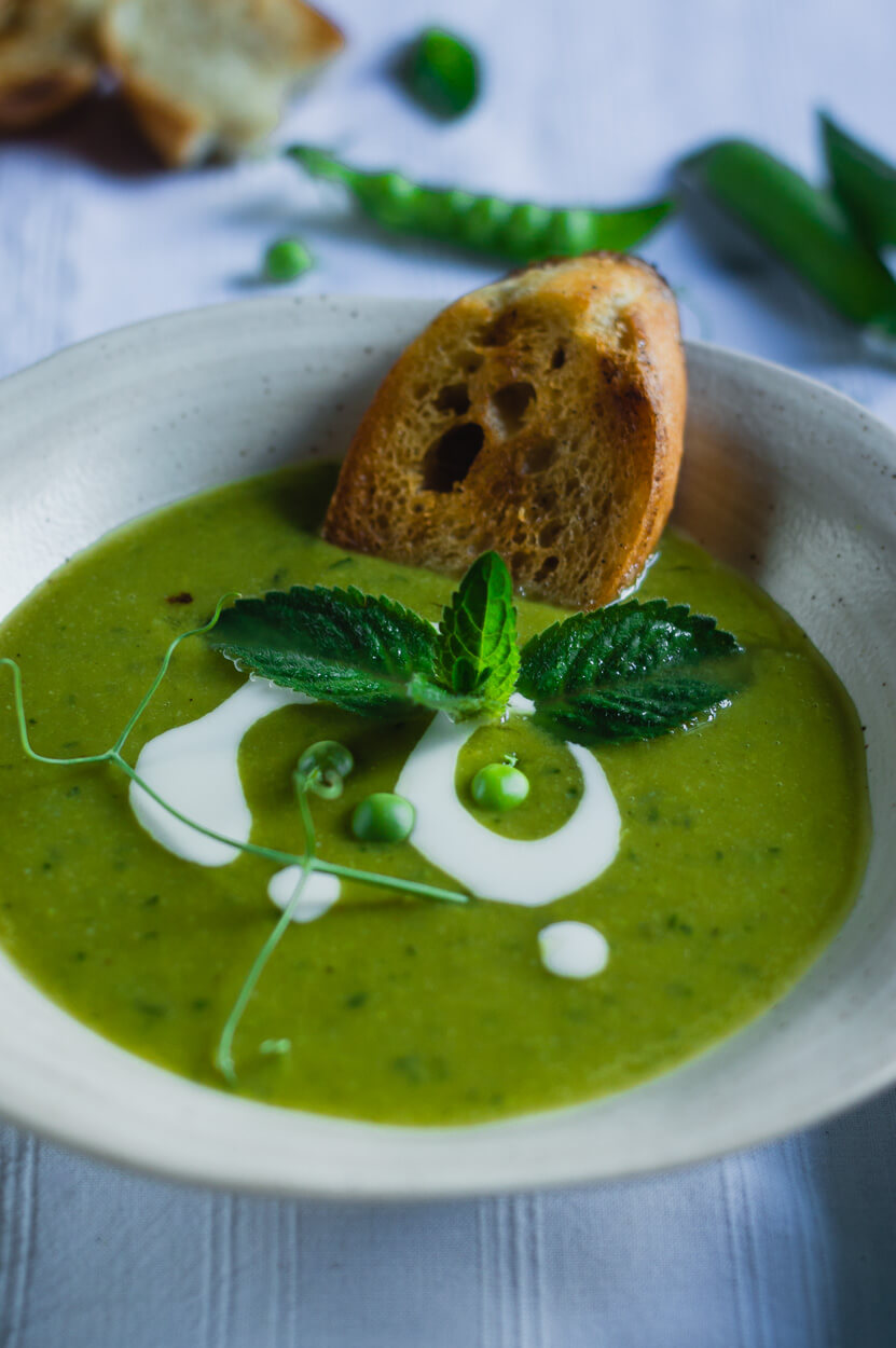 Pea And Mint Soup From My Grandma's Garden - Food and Mood