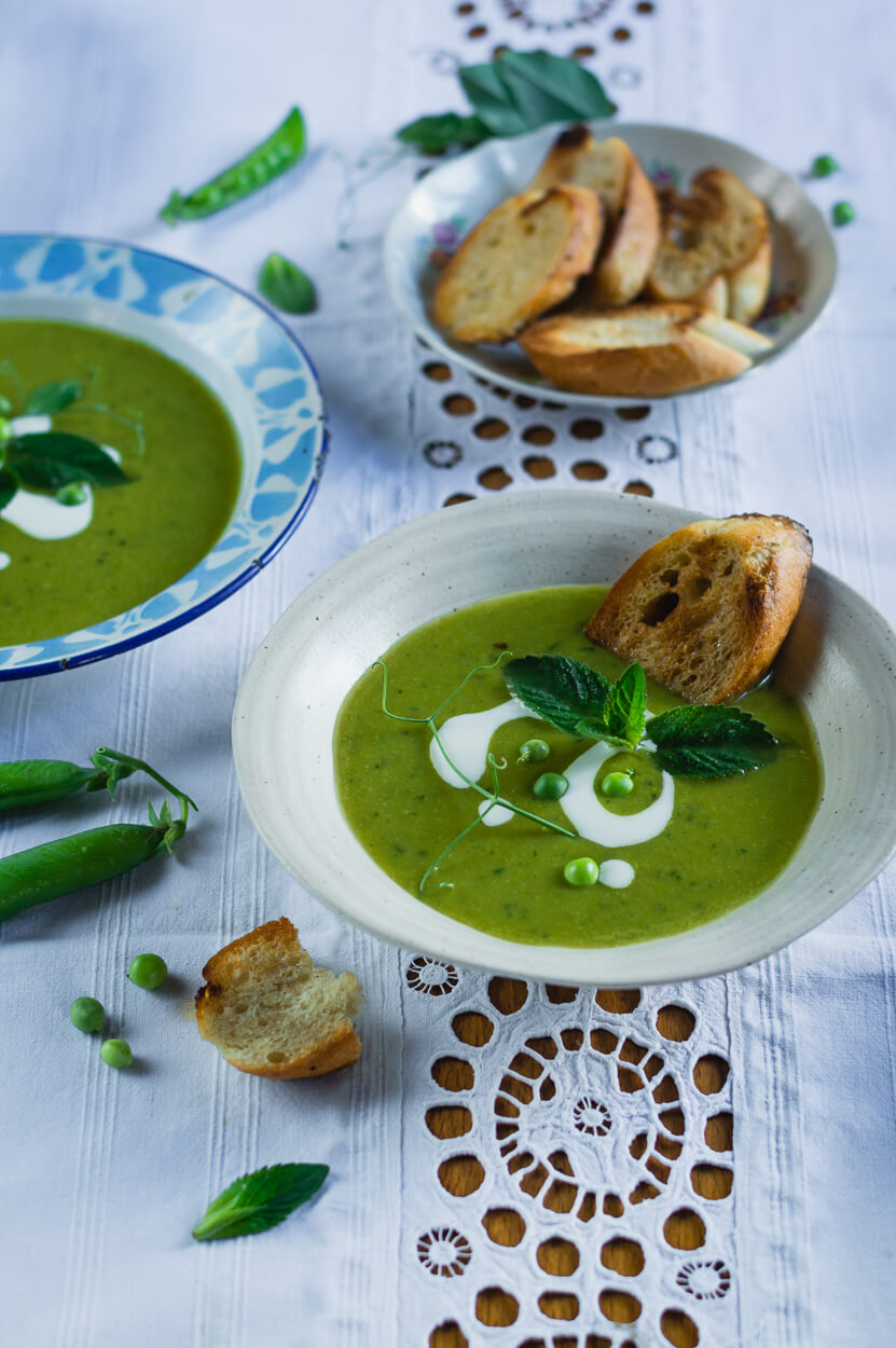 Pea And Mint Soup From My Grandma's Garden - Food and Mood